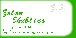 zalan skublics business card