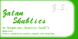 zalan skublics business card